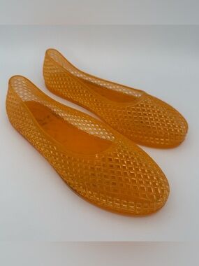 Ancient Greek Sandals Jelly Iro Rubber Mesh Ballet Flats Orange 39 Minimal Chic